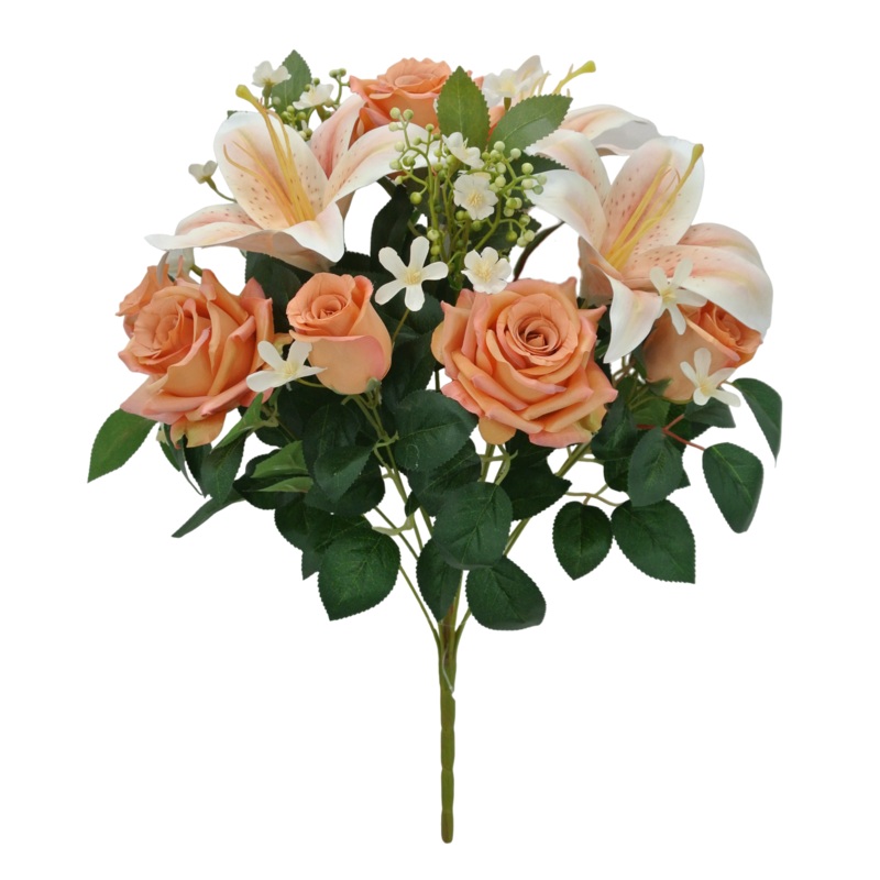 18 IN SALMON ROSE TIGER LILY BUSH X 12 – 84693-SALMON