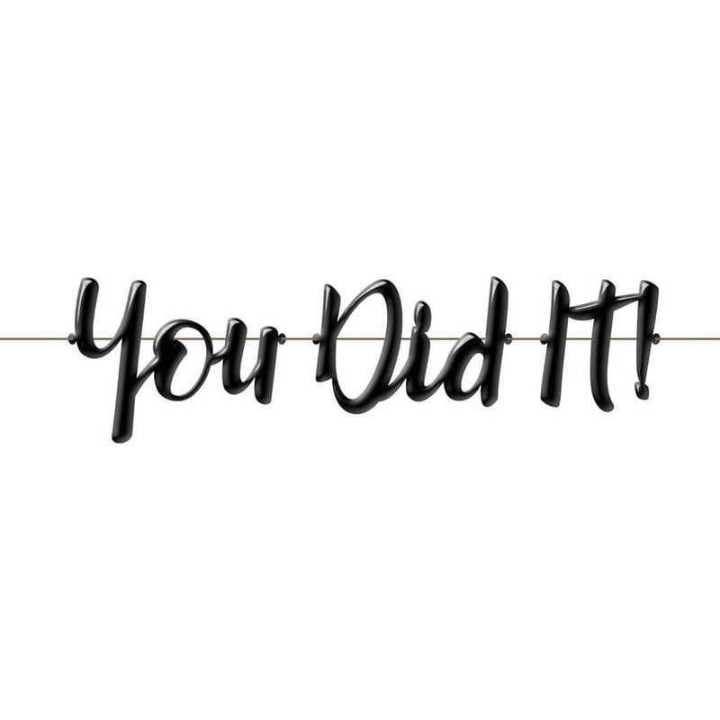 “You Did It!” Black Balloon Banner