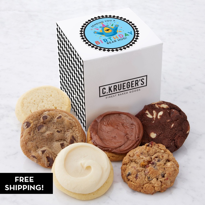 Birthday Bear Hug Mini Cube Sampler – Assorted Mini Cookies